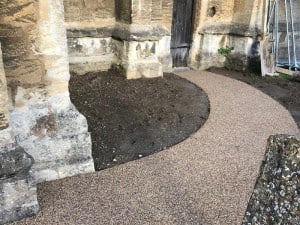 Resin bound path around St John's Church, Burford