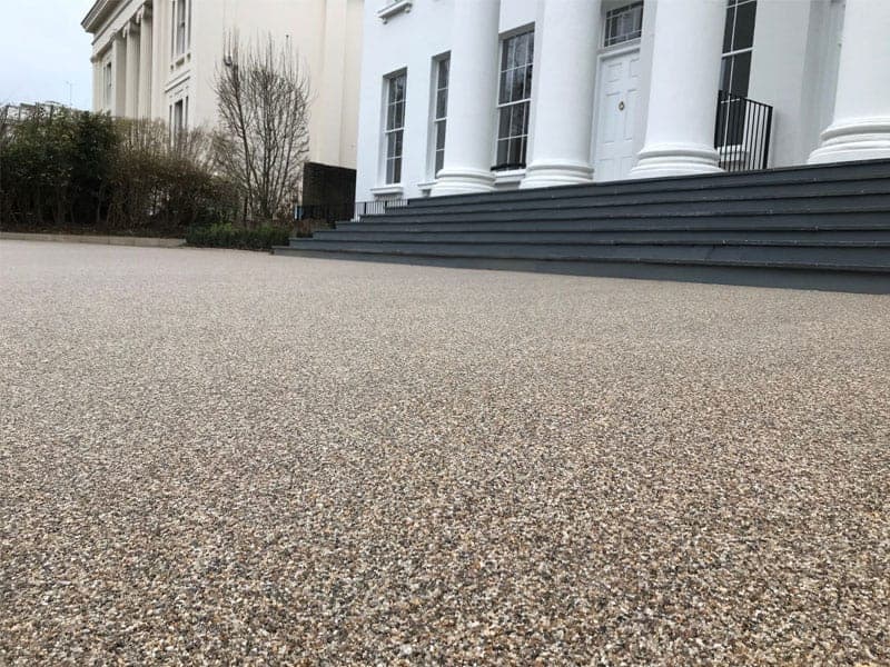 Close view of the Riverbed resin bound entrance surface, Cheltenham