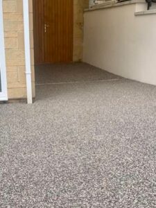 Resin bound path beside a house entrance