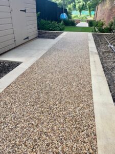 Resin bound side path with concrete edging