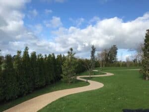 Winding resin bound path across a large lawn